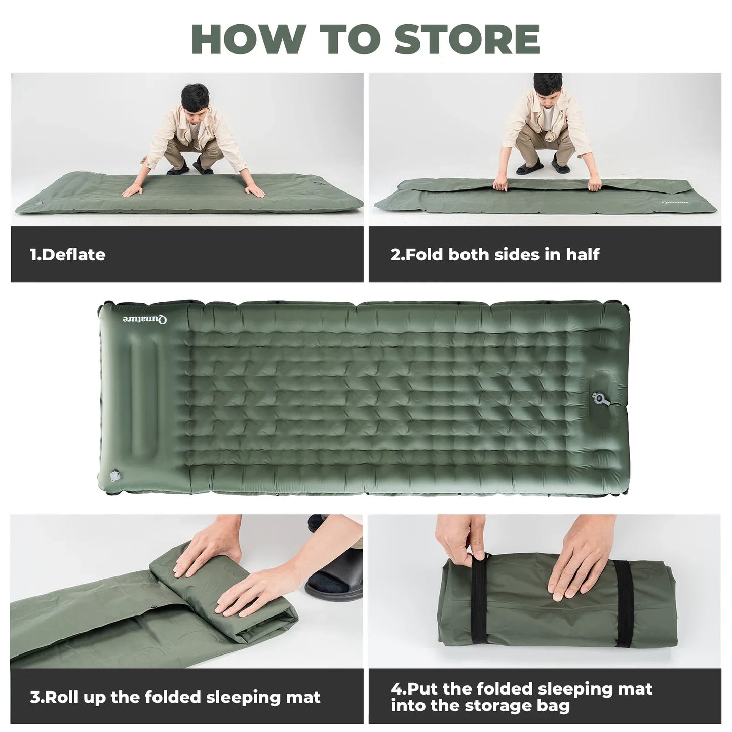 Ultra-Light Inflatable Sleeping Pad With Pillow