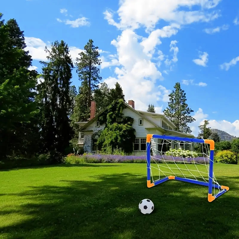 Mini foldable plastic soccer set