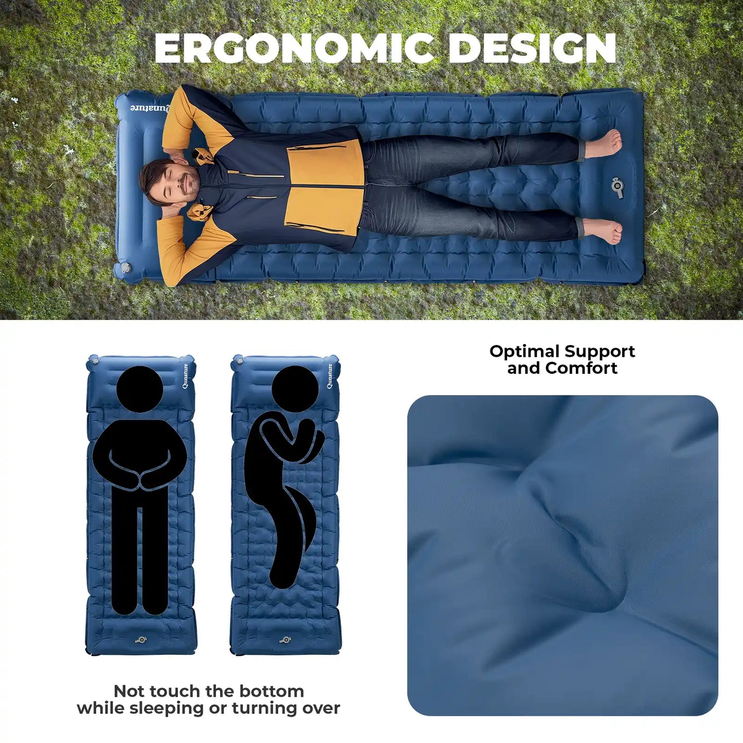 Ultra-Light Inflatable Sleeping Pad With Pillow