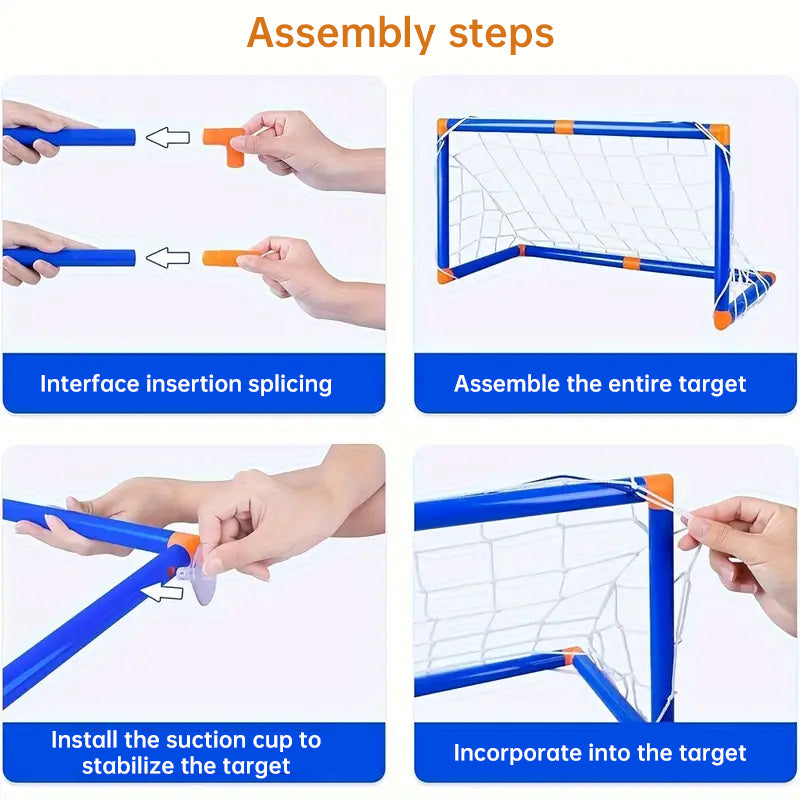 Mini foldable plastic soccer set