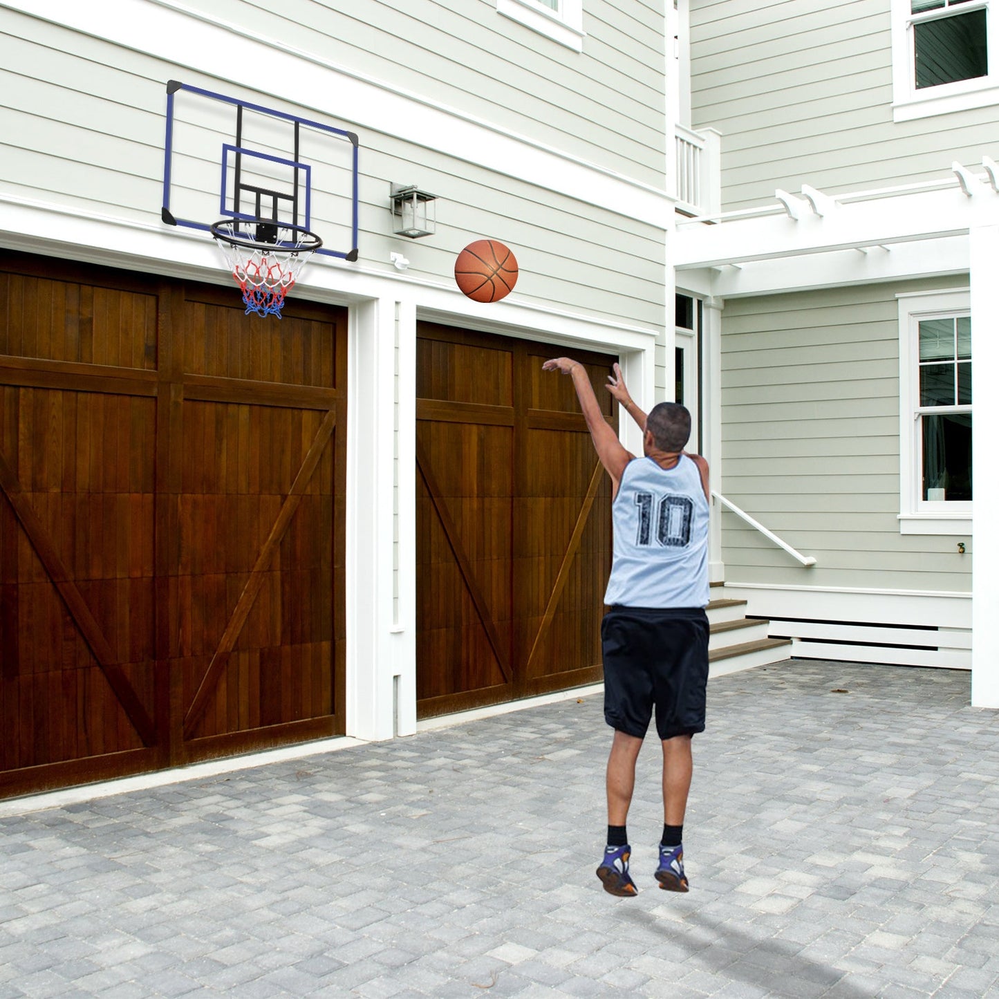 Wall mounted basketball basket