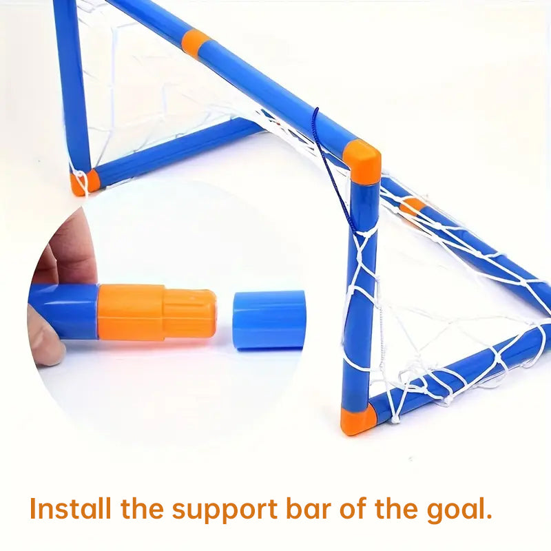Mini foldable plastic soccer set
