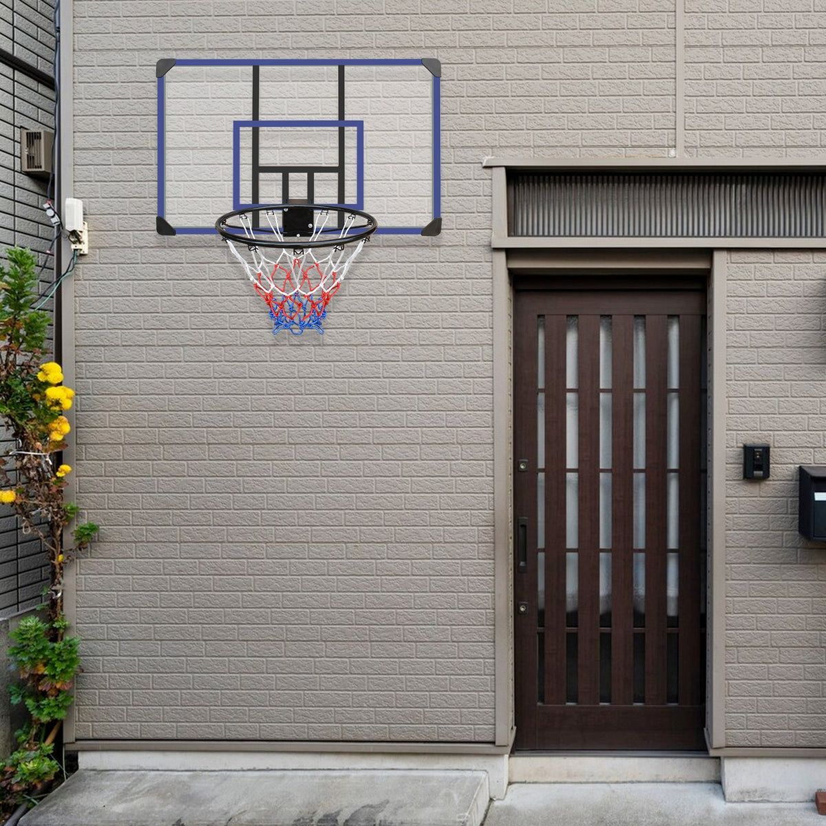 Wall mounted basketball basket