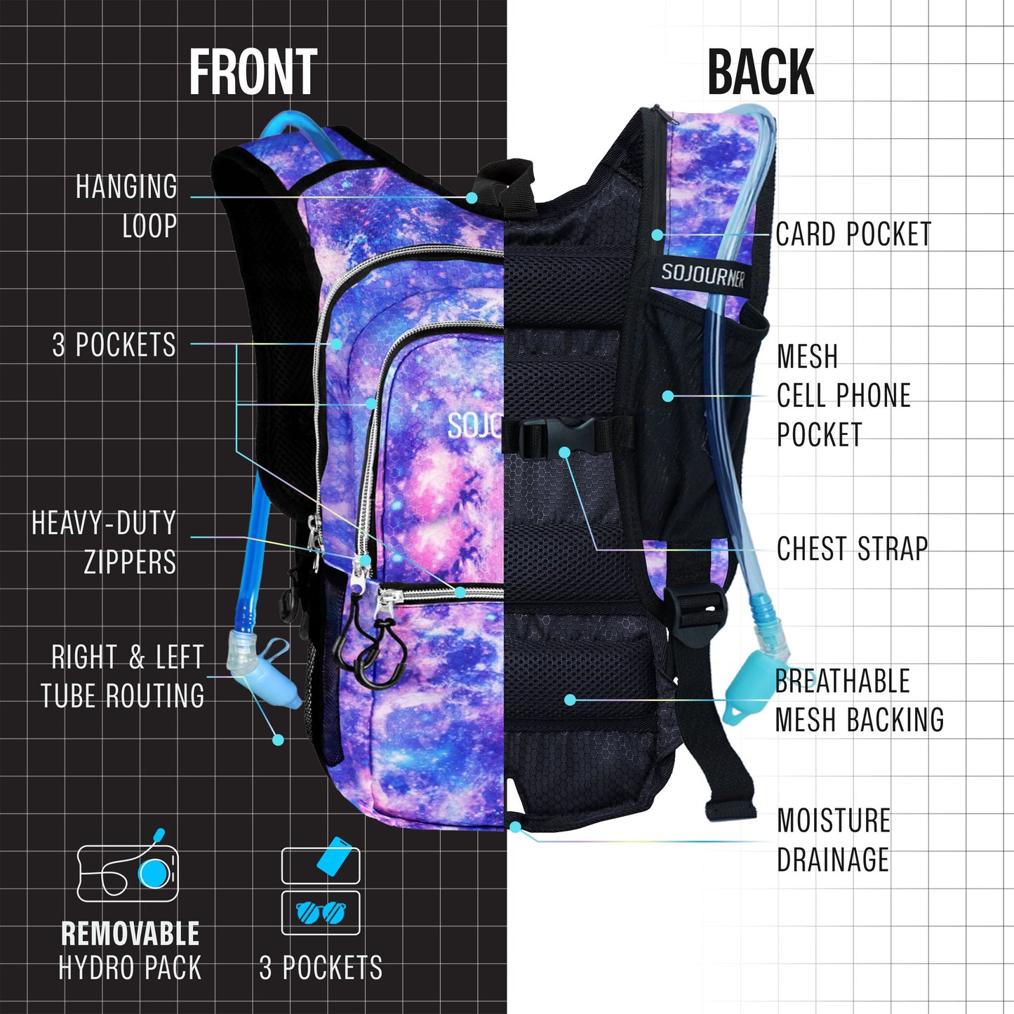 Medium Hydration Pack Backpack For Hiking