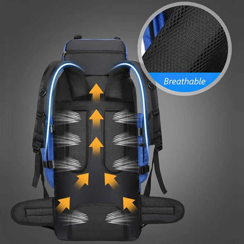 90L Waterproof Large Capacity Hiking Backpack