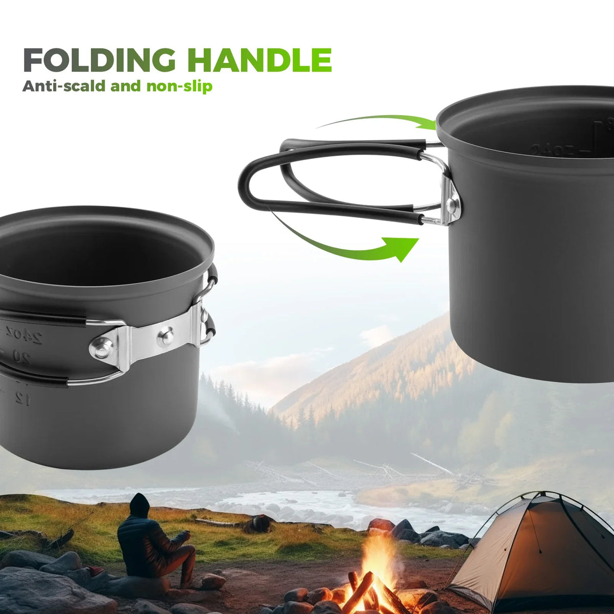 Ultra-Light Aluminum Nestable Camping Cookware Set