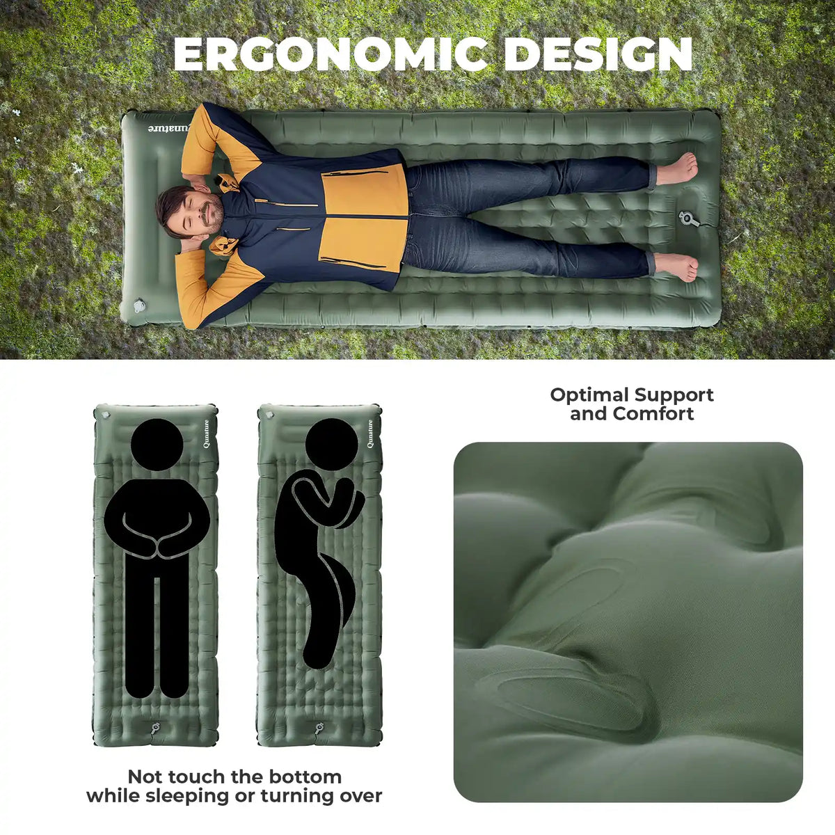 Ultra-Light Inflatable Sleeping Pad With Pillow