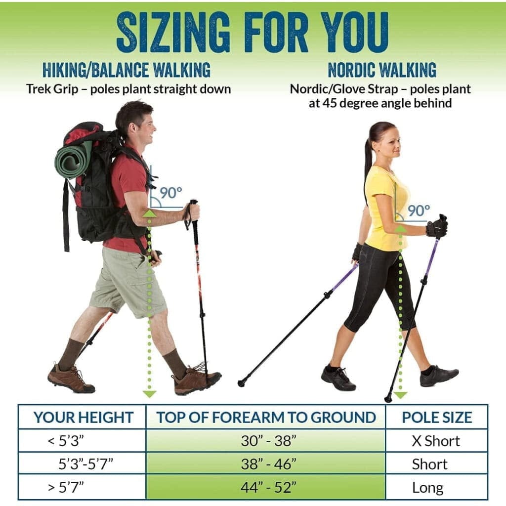Folding Walking Hiking Poles With Accessories
